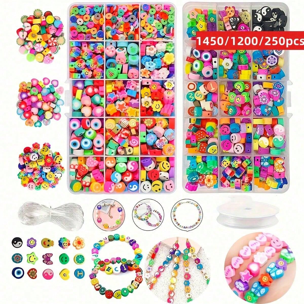 Women Accessories Gift Box - 1450/1200/250pcs Set Manik-manik Tanah Liat Polimer,