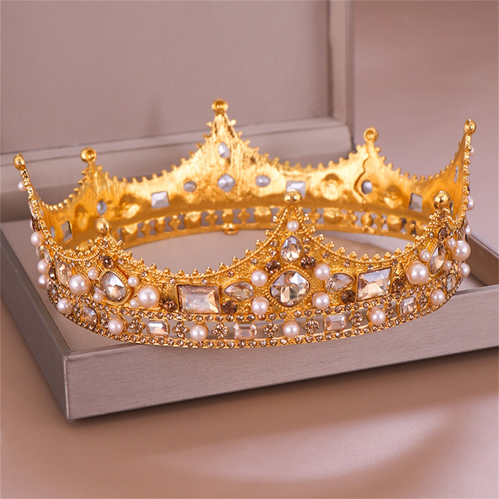 Women Accessories For Wedding - Mahkota Paduan Tiara Retro Pengantin Berlian