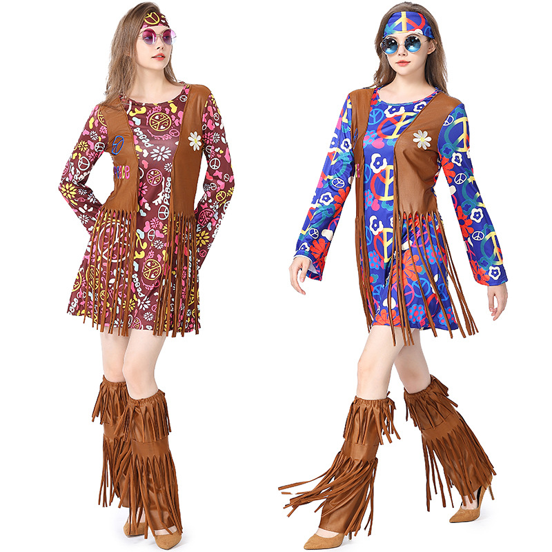 Gaun Disko Halloween Set Kostu - Women'S Accessories In The 60S ulasan dan harga