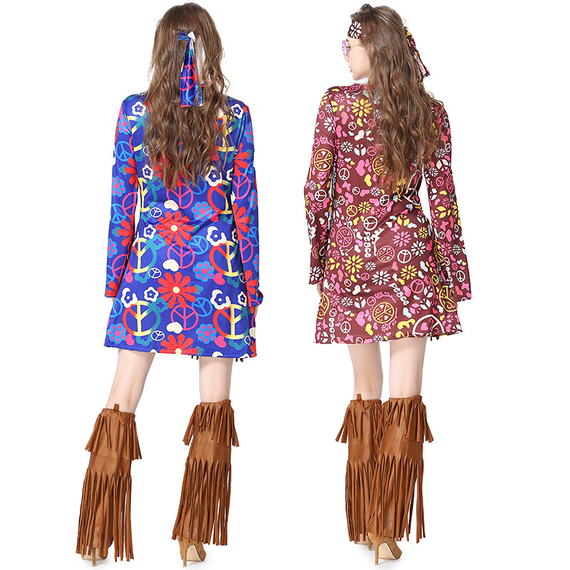 Gaun Disko Halloween Set Kostu - Women'S Accessories In The 60S ulasan dan harga