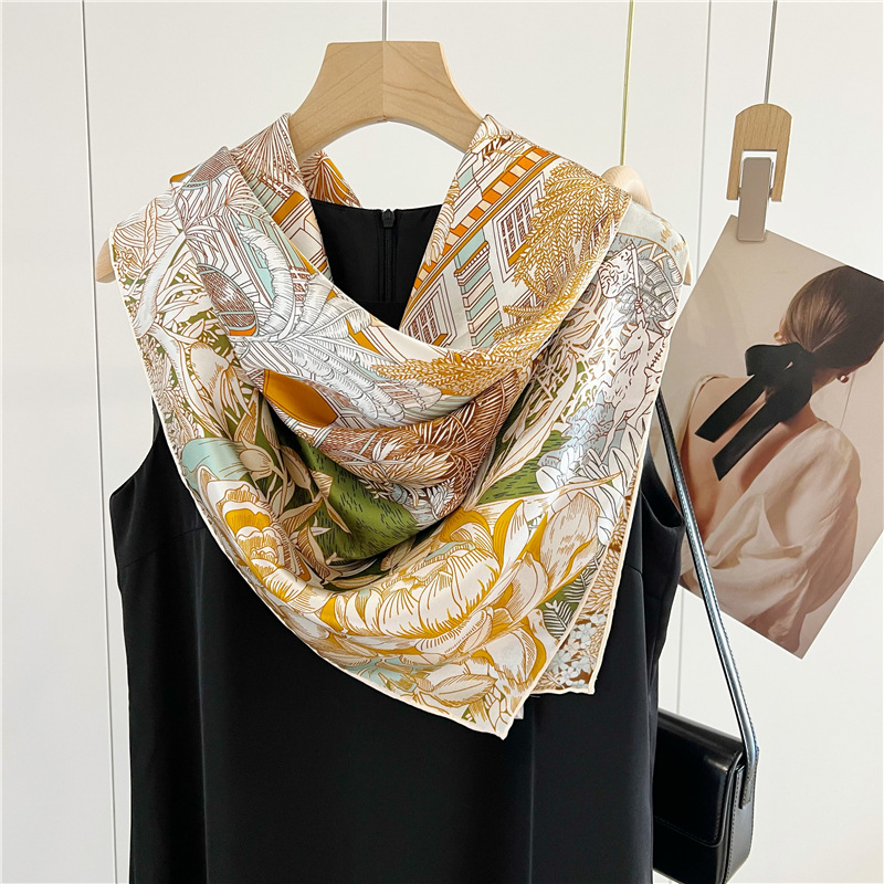 Syal Sutra Satin 110cm Merek M - Accessories Brand For Women ulasan dan harga