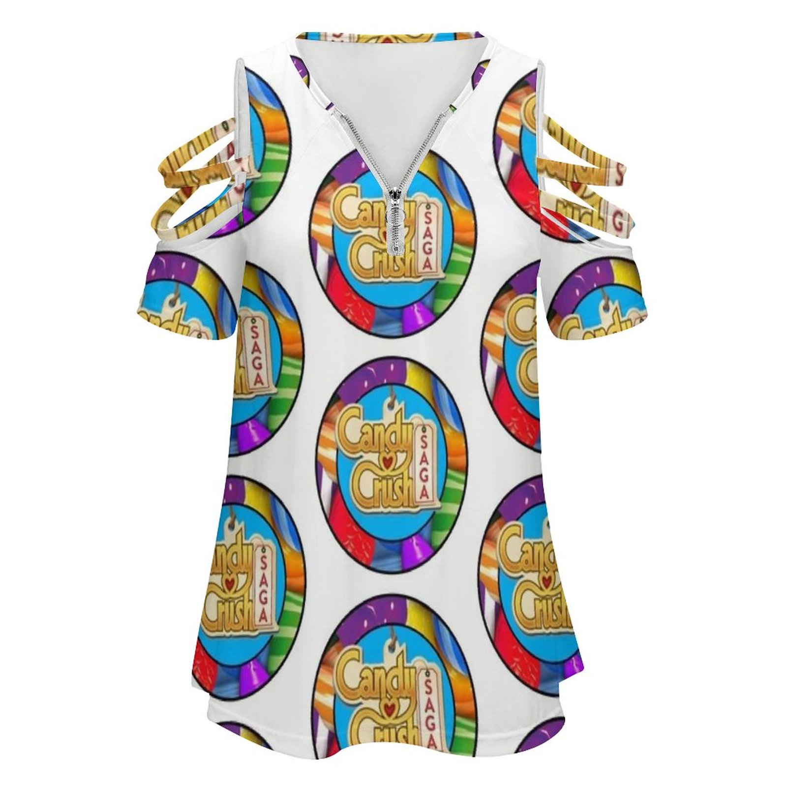 Candy Wars T-Shirt ritsleting  - Women Accessories App ulasan dan harga
