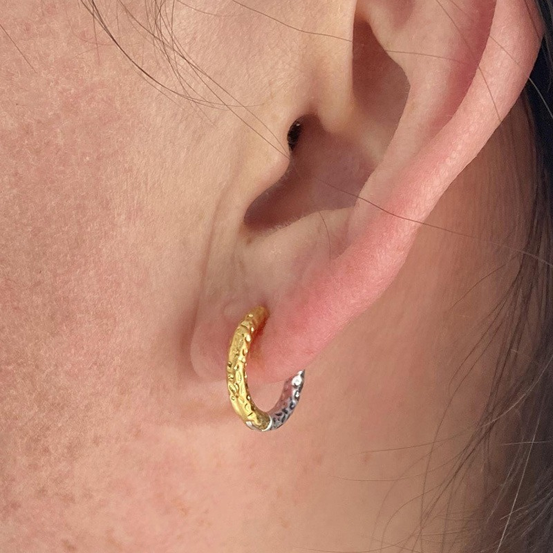 Anting Bulat Warna Emas Perak  - Women Accessories Drawing ulasan dan harga