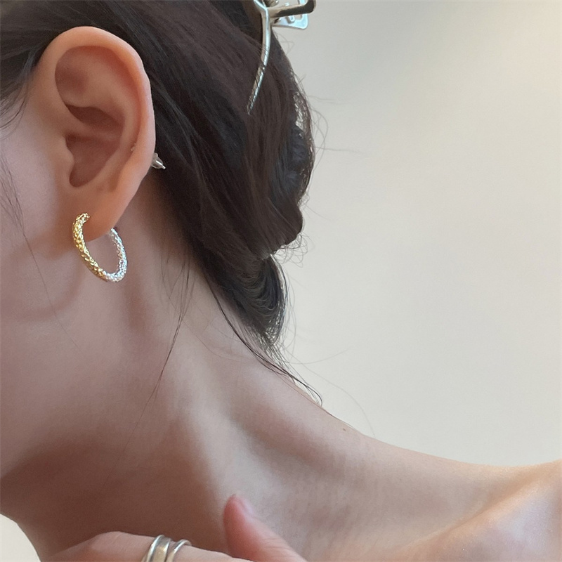 Anting Bulat Warna Emas Perak  - Women Accessories Drawing ulasan dan harga