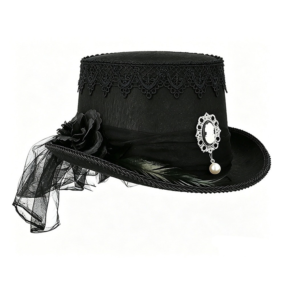 Topi Gothic Hitam Berenda deng - Women'S Victorian Era Accessories ulasan dan harga