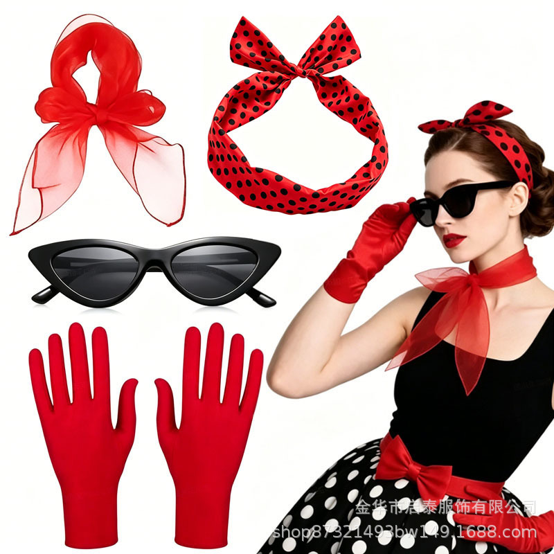 Set Kostum Wanita Era 50-an 60 - Women'S Accessories In The 60S ulasan dan harga