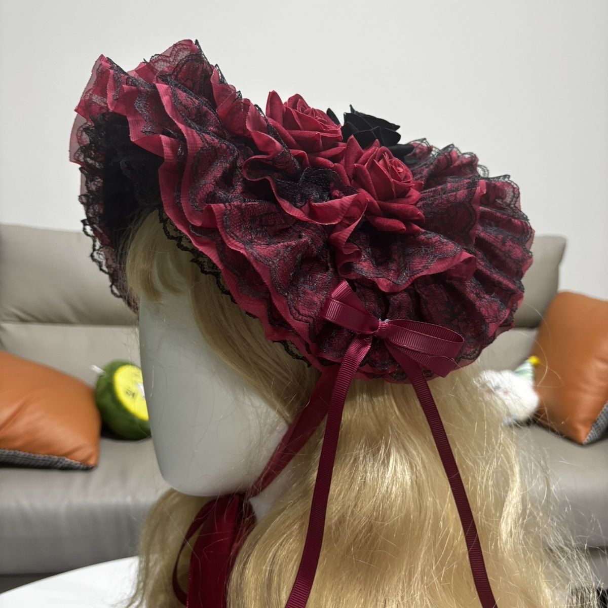 Topi Bonnet Gotik Asli Hitam M - Women'S Victorian Era Accessories ulasan dan harga